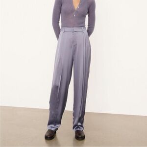Vince pleat front  pant in light shiny purple